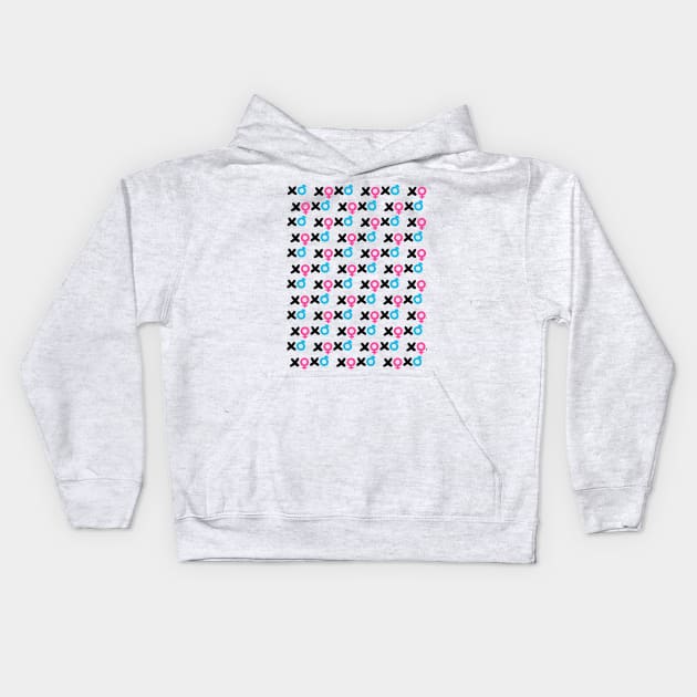 XO XO pattern Kids Hoodie by Frenzy Fox